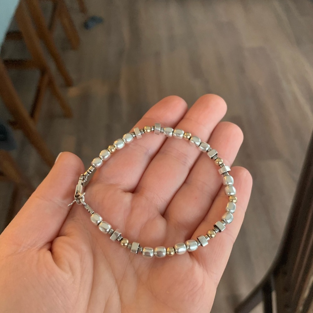 Silver beaded bracelet